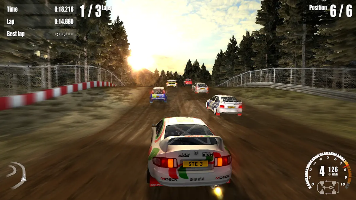 Zimní etapa ve hře Rush Rally 3